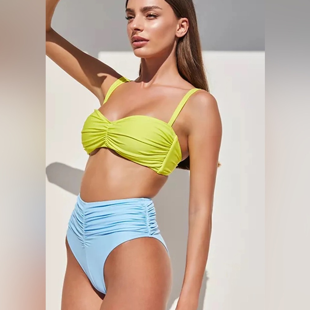 NWT Shani Shemer Mia Rylie bikini yellow blue